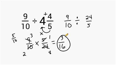 Dividing Mixed Numbers And Fractions Youtube