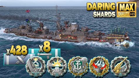 Destroyer Daring Mvp On Map Shards World Of Warships Youtube