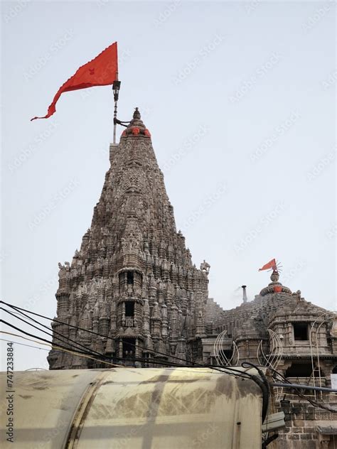 Dwarka Gujarat India Feb 20 2024 Shree Dwarkadhish Temple One Of