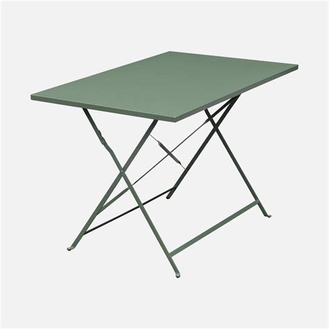 Table Jardin Bistrot Pliable Emilia Rectangle Vert De Gris Table