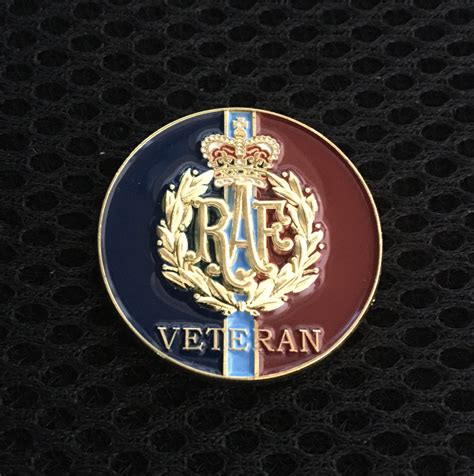 Royal Air Force Veteran Raf V 30mm 3d Lapel Badge British Army Infantry Regimental Pin Badge