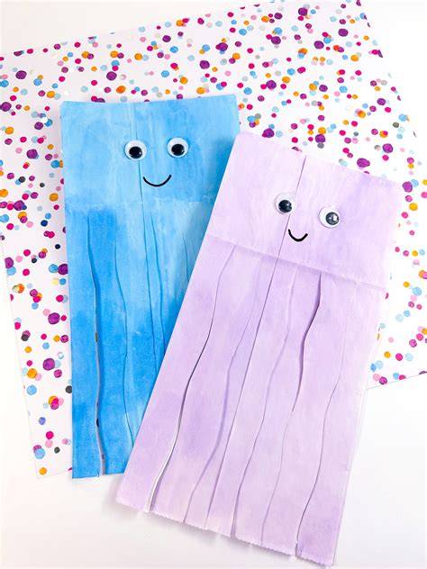 Watercolor Paper Bag Jellyfish Craft In The Playroom