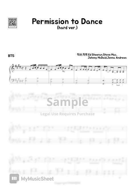 BTS 방탄소년단 Permission to Dance Hard Version Sheets by MINIBINI