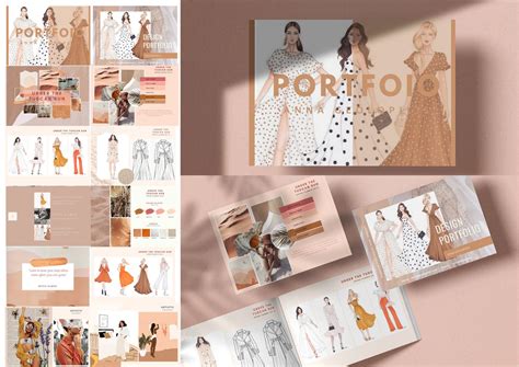 Fashion Design Portfolio Template Drag And Drop Downloadable Etsy Fashion Design Portfolio