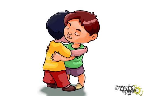 How To Draw Two People Hugging Clip Art Library