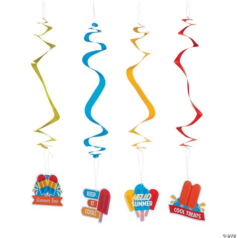 Ice Pop Party Hanging Swirl Decorations 12 Pc Oriental Trading