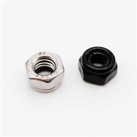 Black Stainless Steel Nylon Insert Lock Nut Self Locking Hex Nuts