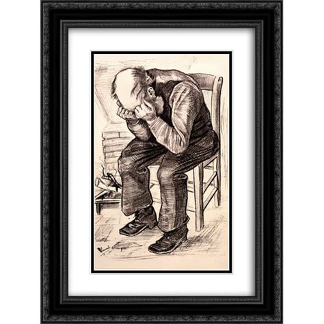 Vincent Van Gogh 2x Matted 18x24 Black Ornate Framed Art Print Worn