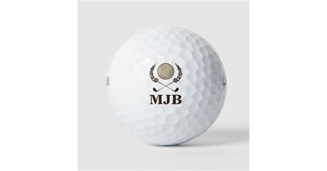 Monogram Crest Golf Balls | Zazzle