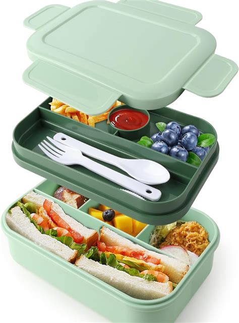 Bento Box Lonchera Para Adultos 67 6 Fl Oz Doble Capa Con 4 4