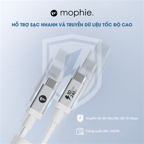 Cáp Usb C To Usb C 10gbps240w Usb32 Gen 1x2 Mophie 15m