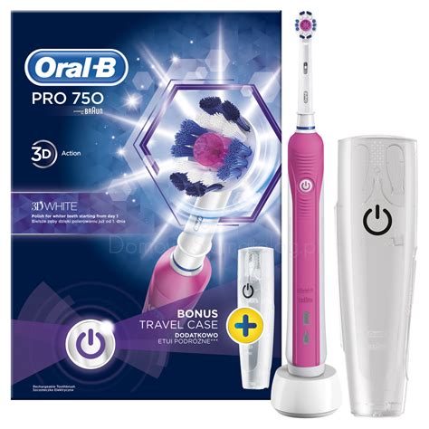 Braun Oral B PRO 750 PINK 3D WHITE D16 513 UX Szczoteczka Elektryczna