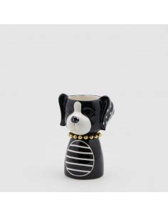 Vaso Cane Bianco Nero D H Edg Cod