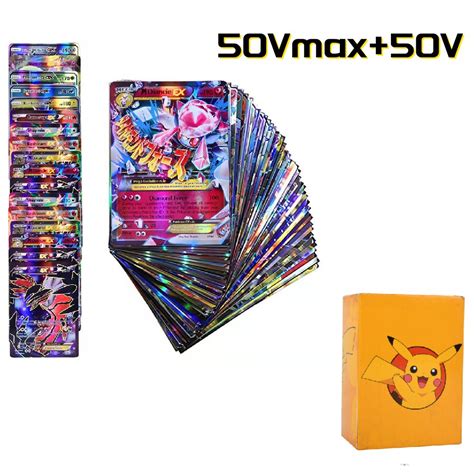 100 Ori 100pcs Pokemon Vmax Cards Pokemon Card TCG Vmax Mega EX GX