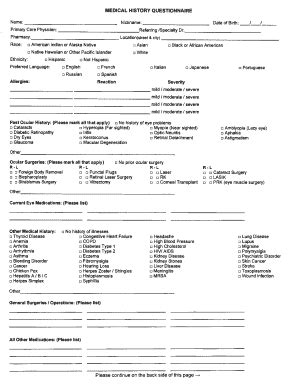 Fillable Online Medical History Form And ROS Fax Email Print PdfFiller