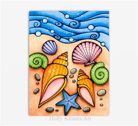 Art & Collectibles Prints Beach Shells Art Print etna.com.pe