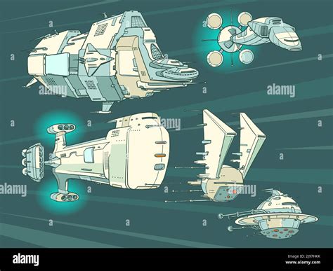 Naves Espaciales De Ciencia Ficción Futuro Transporte Y Naves Espaciales Militares Imagen