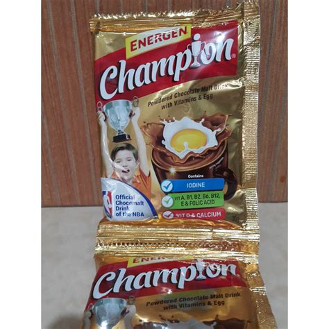 Energen Champion Powdered Chocolate Malt Drink With Vitamins And Egg