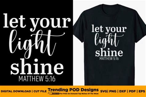 Let Your Light Shine T Shirt Graphic By Trending Pod Designs Creative