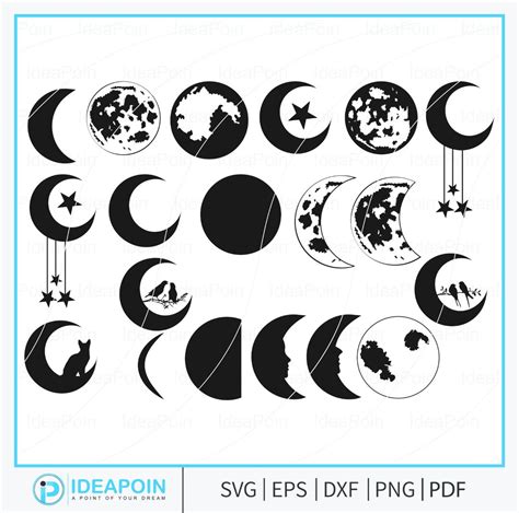 Moon SVG, Moon Silhouette, Crescent Moon, Moon Bird, Floral Moon Svg ...