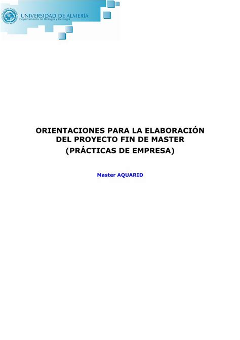 Pdf Orientaciones Para La Elaboraci N Del Proyecto Cms Ual Es Idc