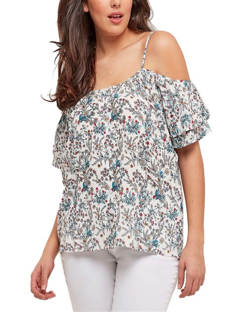 Joe Browns Joe Browns White Cute Cold Shoulder Top Plus Size 14 To 30