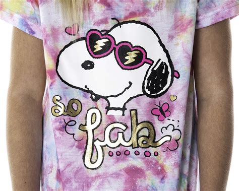 INTIMO Girls Snoopy So Fab Tie Dye Pajama Set Officially Licensed