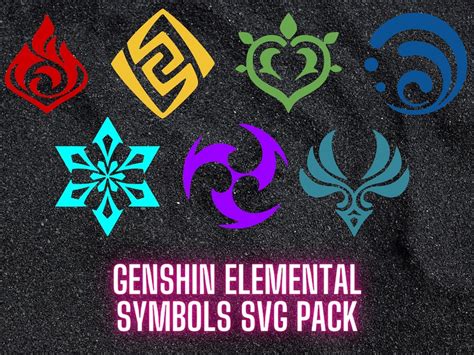 Genshin Elemental Symbols Svg Pack Etsy