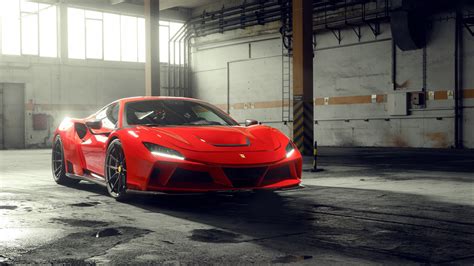 Red 2021 Novitec Ferrari F8 Tributo N Largo 4k Ultra Fond Décran Hd