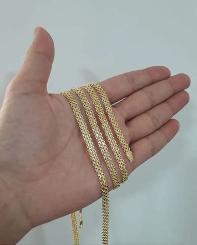 Cadena Tejido Chino Doble Carril 65cm En Oro Laminado 18k Mercado Libre