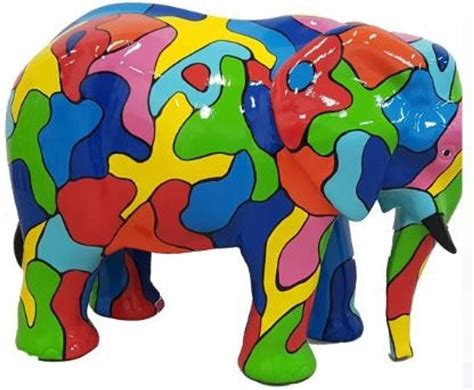 Casa Padrino Designer Deko Skulptur Elefant Mehrfarbig X H Cm