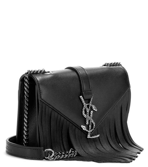 Saint Laurent Classic Monogram Fringed Leather Shoulder Bag