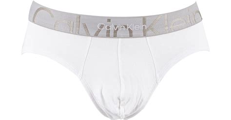 Calvin Klein Embossed Icon Hip Briefs In White For Men Lyst Australia