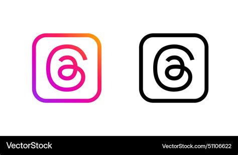 Threads App Logo In Two Colors Royalty Free Vector Image