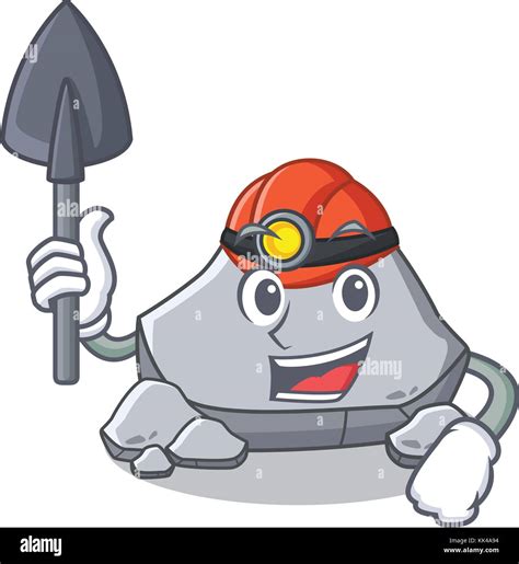 Miner Stone Character Cartoon Style Stock Vector Image And Art Alamy