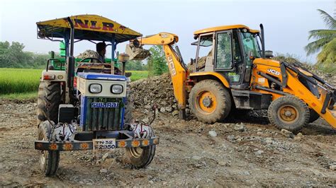 Jcp And Tractor Videos Jcb Stunt With Swaraj Xt Stuck Fully