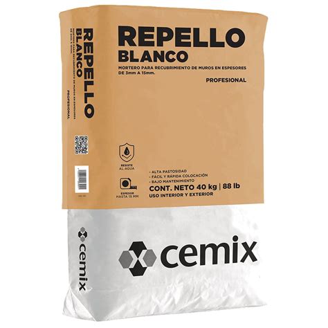 Repello Fino Blanco Para Concreto 40 Kg Cemix Cemaco