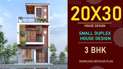 20x30 House Plan 600 Square Feet 3 BHK 20 30 House Design 3D