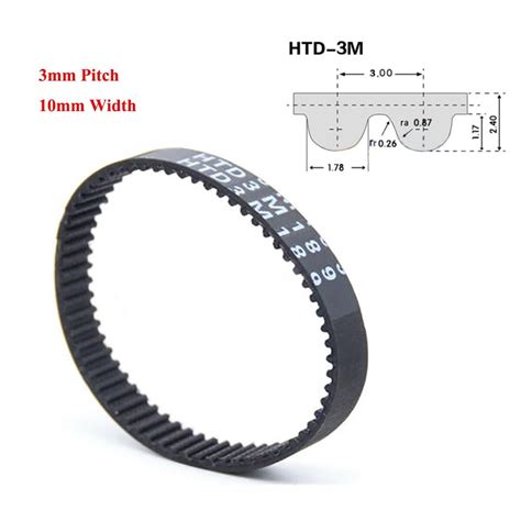 HTD 3M 3mm Pitch Closed Loop Synchronous Timing Belt 10mm Width For CNC