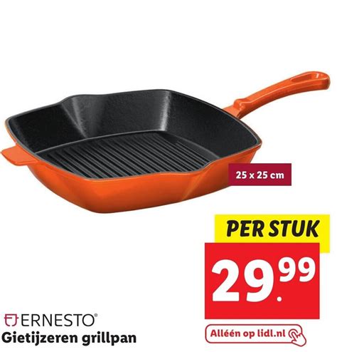 ERNESTO Gietijzeren Grillpan Aanbieding Bij Lidl