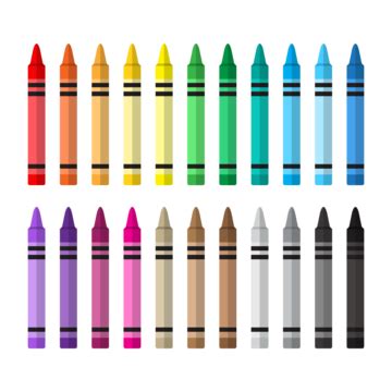 The Different Colored Crayons Are Arranged In Rows And On Top Of Each Other