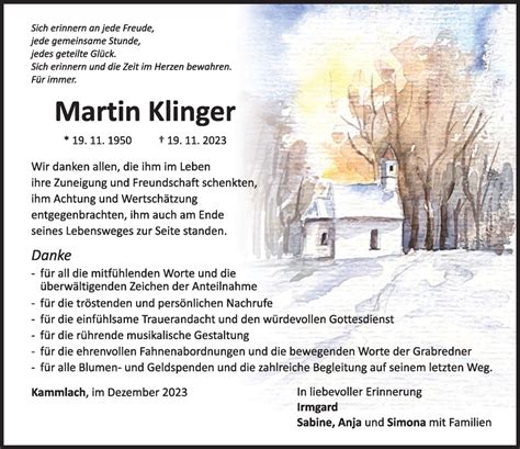 Traueranzeigen Von Martin Klinger Allg Uer Zeitung