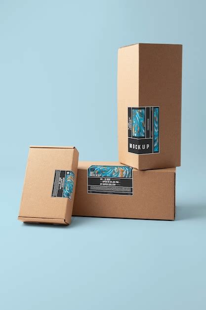 Premium Psd Cardboard Packaging With Security Sticker Mock Up