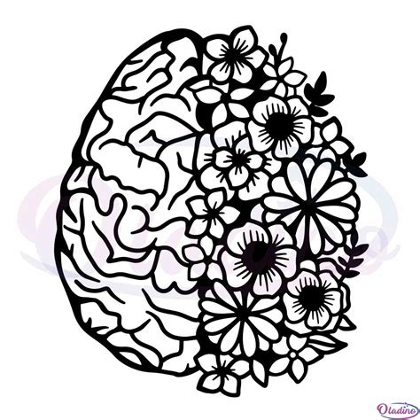 Flower Brain Mental Health Svg Files For Cricut Sublimation Files