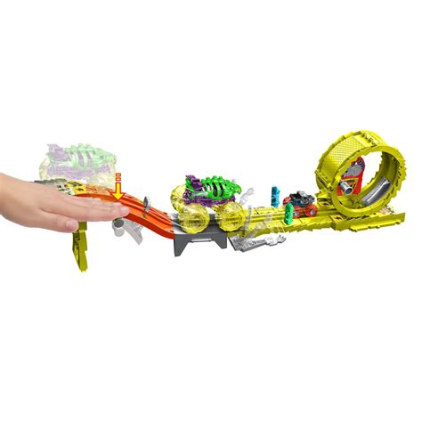 Hot Wheels Monster Trucks Charge And Chase Challenge Playset