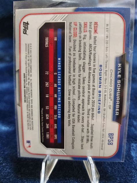 Bowman Prospects Silver Ice Bp Kyle Schwarber Rc Ebay