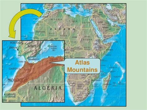 Atlas Mountains Physical Map