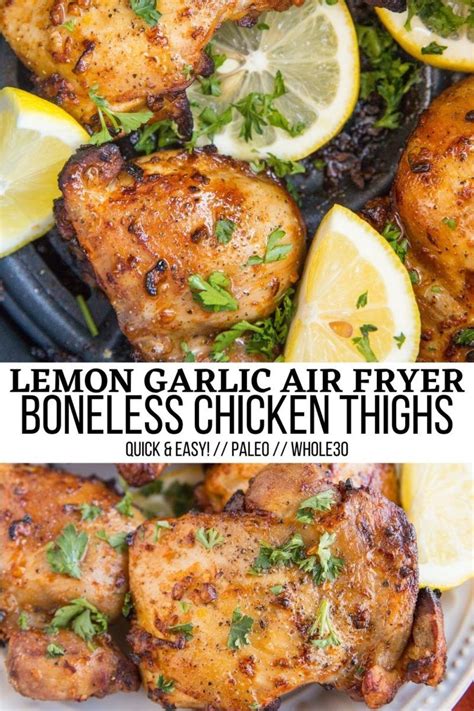 Lemon Garlic Air Fryer Boneless Chicken Thighs Artofit