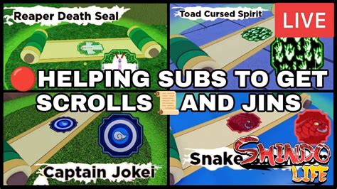 Helping Subs To Get Scrolls Jins In Live In Shindo Life Road To K