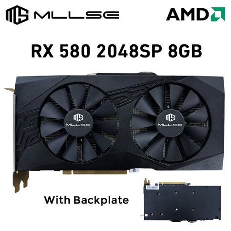 MLLSE Placa De V Deo AMD Radeon RX 580 Tarjeta Gr Fica De 8GB 2048SP